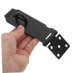 UKCOCO Door Lock Shed Latch Shed Security Garden Gate Lock Shed Door Latch Locks Lock Hasp Pad Lock Latches Lock for Door Shed Padlock Hasp Lock Door Knob with Lock Black Stainless Steel