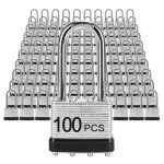 Padlocks with Same Key, LQYN 100 Pcs Laminated Keyed Padlock (1-9/16", 40mm),Keyed Alike Locks,Long Shackle,for Storage Locker,Hasp Latch,Toolbox,Sheds