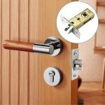 TOP-VIGOR 1Pcs 40mm Tubular Mortice Latch, Forked Tongue Lock Mute Door Latch Sprung for Internal Doors, Lever Door Handles
