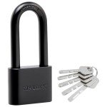 Maudex® PBE40 Padlock - All-Weather Protection with 5 Keys, Brass Cylinder, Weather-Resistant Coating for Outdoor Shed, Gate, Storage & More