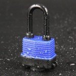 SEPOX® 6-Pack Set 44MM Weatherproof Outdoor Padlock Keyed Alike, Heavy Duty Steel Lock Body with Blue Cover Waterproof, Long Shank, 6 Locks with Same Key Design for Garden, Garage, Gate, Fence, Marine