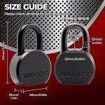 Maudex® PML65 Heavy Duty Padlock - High Security with Boron Alloy Shackle, Weatherproof Design, 5 Brass Keys. for Sheds, Gates, Containers & Outdoor Storage