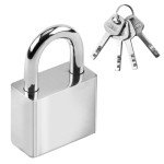 Heavy Duty Padlock 40 mm with 4 Keys, Locks with Keys, Padlock, Locker Padlock with Key for Locker, Sheds, Garages, Fences and Garden Applications