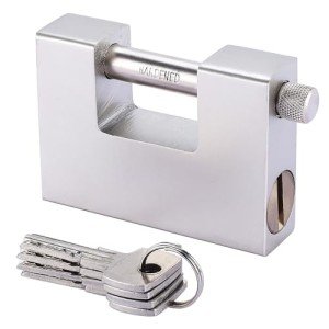 Patioer Heavy Duty Padlock for Shipping Container 94mm D-Shaped Lock for Garage Door, Shed, Shutter, Gate, Warehouse (1 Pack, Keyed Different)