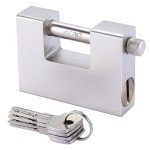 Patioer Heavy Duty Padlock for Shipping Container 94mm D-Shaped Lock for Garage Door, Shed, Shutter, Gate, Warehouse (1 Pack, Keyed Different)