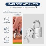 SEPOX® Professional Outdoor Keyed Padlocks Weather-Proof, SUS304 Stainless Steel Shackle & Lock Body 1-9/16", 2Pcs of Lock with Same Keys 4Pcs, for Marine, Industrial, Garden