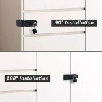 SAYAYO Shed Lock Hasp Door Lock with Padlock & 4 Keys, Black Gate Latch Hasp and Staple Door Clasp Heavy Duty, SUS304 Stainless Steel 4-Inch