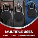 Maudex® PML65 Heavy Duty Padlock - High Security with Boron Alloy Shackle, Weatherproof Design, 5 Brass Keys. for Sheds, Gates, Containers & Outdoor Storage