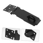 UKCOCO Door Lock Shed Latch Shed Security Garden Gate Lock Shed Door Latch Locks Lock Hasp Pad Lock Latches Lock for Door Shed Padlock Hasp Lock Door Knob with Lock Black Stainless Steel
