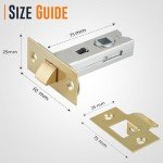 Pack of - 4 Door Latch Brass Tubular Latch Mortice 75mm | Tubular Door Latch for Kitchen, Bathroom, | Door Barrel Compatible with Various Door Lock Handles (Brass 75mm, Pack of - 4)
