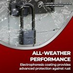 Maudex® PBE40 Padlock - All-Weather Protection with 5 Keys, Brass Cylinder, Weather-Resistant Coating for Outdoor Shed, Gate, Storage & More