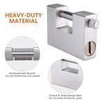Patioer Heavy Duty Padlock for Shipping Container 94mm D-Shaped Lock for Garage Door, Shed, Shutter, Gate, Warehouse (1 Pack, Keyed Different)