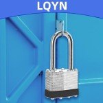 Padlocks with Same Key, LQYN 100 Pcs Laminated Keyed Padlock (1-9/16", 40mm),Keyed Alike Locks,Long Shackle,for Storage Locker,Hasp Latch,Toolbox,Sheds
