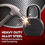 Maudex® PML65 Heavy Duty Padlock - High Security with Boron Alloy Shackle, Weatherproof Design, 5 Brass Keys. for Sheds, Gates, Containers & Outdoor Storage