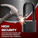 Maudex® PBE40 Padlock - All-Weather Protection with 5 Keys, Brass Cylinder, Weather-Resistant Coating for Outdoor Shed, Gate, Storage & More
