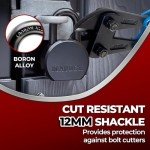 Maudex® PML65 Heavy Duty Padlock - High Security with Boron Alloy Shackle, Weatherproof Design, 5 Brass Keys. for Sheds, Gates, Containers & Outdoor Storage