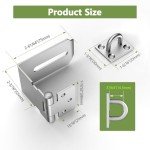 Anobeyi Door Hasp Latch, 90 Degree Padlock Hasp Lock, 304 Stainless Steel Security File Cabinet Lock for Padlock, Right Angle Hasp Latch Lock for Shed, Box, Cupboard, Mailbox, Drawer (Silver-4pcs)