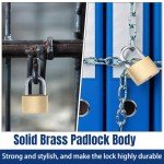 Yaocom 24 Pcs Solid Brass Keyed Padlock, Small Padlock with Keys, Yellow Gym Lock, Strong Pad Locks with Same Key for Luggage Toolbox (25mm)