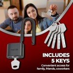 Maudex® PBE40 Padlock - All-Weather Protection with 5 Keys, Brass Cylinder, Weather-Resistant Coating for Outdoor Shed, Gate, Storage & More
