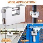 Patioer Heavy Duty Padlock for Shipping Container 94mm D-Shaped Lock for Garage Door, Shed, Shutter, Gate, Warehouse (1 Pack, Keyed Different)