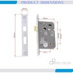 Polished Chrome Bathroom Mortice Lock - 65mm