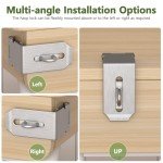 Anobeyi Door Hasp Latch, 90 Degree Padlock Hasp Lock, 304 Stainless Steel Security File Cabinet Lock for Padlock, Right Angle Hasp Latch Lock for Shed, Box, Cupboard, Mailbox, Drawer (Silver-4pcs)