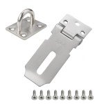 HRLORK Door Padlock Hasp Stainless Steel Clasp with Screws Staple Shed Lock Latch Heavy Duty Gate Lock for Outdoor Garden Door