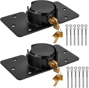 BEVISKkki 2 Pack Van Door Locks Keyed Alike, Heavy Duty Puck Lock for Van, High Security Anti Theft Cargo Van Door Lock w/Hasp Solid Steel Hidden Shackle Padlock w/Keys for Shed Trailer Truck