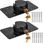 BEVISKkki 2 Pack Van Door Locks Keyed Alike, Heavy Duty Puck Lock for Van, High Security Anti Theft Cargo Van Door Lock w/Hasp Solid Steel Hidden Shackle Padlock w/Keys for Shed Trailer Truck