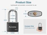 Puroma Keyed Padlock with 2 Keys Alike, 1.8 Inch Locker Lock 40mm Heavy-Duty Locks for Gate Fence Hasp Cabinet Toolbox School Gym Locker (Black)