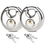 Fuaxat 2Pack Disc Locks Keyed Alike, 2-3/4"(70mm) Storage Locks for Storage Unit, Outdoor Waterproof Stainless Steel Padlocks for Storage Locker, Shed, Gate, Fence, Heavy Duty Discus Keyed Padlock