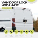 BEVISKkki 2 Pack Van Door Locks Keyed Alike, Heavy Duty Puck Lock for Van, High Security Anti Theft Cargo Van Door Lock w/Hasp Solid Steel Hidden Shackle Padlock w/Keys for Shed Trailer Truck