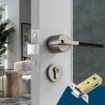 4 Pack 45mm Tubular Latch Door Latches for Internal Door Tubular Mortice Latches with Polished Plate Screws Polished Silent Door Latch Compatible with Various Door Lock Handles