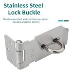 HRLORK Door Padlock Hasp Stainless Steel Clasp with Screws Staple Shed Lock Latch Heavy Duty Gate Lock for Outdoor Garden Door