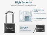 Puroma Keyed Padlock with 2 Keys Alike, 1.8 Inch Locker Lock 40mm Heavy-Duty Locks for Gate Fence Hasp Cabinet Toolbox School Gym Locker (Black)