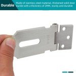 HRLORK Door Padlock Hasp Stainless Steel Clasp with Screws Staple Shed Lock Latch Heavy Duty Gate Lock for Outdoor Garden Door