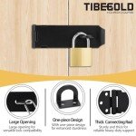 3 Inch Door Lock Hasp Latch, Security Packlock Clasp Hasp Lock Latch, Stainless Steel Gate Lock Hasp for Outdoor Fence Gate,Barn Door,Shed Closet Cabinet, Drawer, Black Finish with Screws, 4 Pack