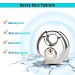 Fuaxat 2Pack Disc Locks Keyed Alike, 2-3/4"(70mm) Storage Locks for Storage Unit, Outdoor Waterproof Stainless Steel Padlocks for Storage Locker, Shed, Gate, Fence, Heavy Duty Discus Keyed Padlock