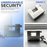 DIEMER® Defender [Anti-Rust] Heavy Duty Container Padlock with 5 Keys - Waterproof Padlock, for Containers, Sheds, Garage Doors, Indoor and Outdoor Doors, Warehouse Doors (84mm)