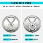 Fuaxat 2Pack Disc Locks Keyed Alike, 2-3/4"(70mm) Storage Locks for Storage Unit, Outdoor Waterproof Stainless Steel Padlocks for Storage Locker, Shed, Gate, Fence, Heavy Duty Discus Keyed Padlock