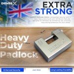 DIEMER® Defender [Anti-Rust] Heavy Duty Container Padlock with 5 Keys - Waterproof Padlock, for Containers, Sheds, Garage Doors, Indoor and Outdoor Doors, Warehouse Doors (84mm)