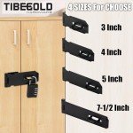 3 Inch Door Lock Hasp Latch, Security Packlock Clasp Hasp Lock Latch, Stainless Steel Gate Lock Hasp for Outdoor Fence Gate,Barn Door,Shed Closet Cabinet, Drawer, Black Finish with Screws, 4 Pack