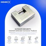 DIEMER® Defender [Anti-Rust] Heavy Duty Container Padlock with 5 Keys - Waterproof Padlock, for Containers, Sheds, Garage Doors, Indoor and Outdoor Doors, Warehouse Doors (84mm)