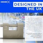 DIEMER® Defender [Anti-Rust] Heavy Duty Container Padlock with 5 Keys - Waterproof Padlock, for Containers, Sheds, Garage Doors, Indoor and Outdoor Doors, Warehouse Doors (84mm)
