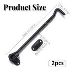 Cabin Hook and Eye Latch, 2PCS Black Gate Latch, Sliding Barn Door Latch Lock, Door Catch Hook for Cabinet Window Shed Garden Fence.