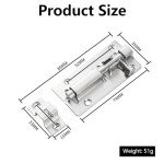 DOETYD Door Lock with Bolt 3 Inch Stainless Latches Slide Door Lock with Screws for Shed Garden Bathroom Garage