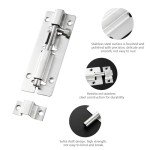 DOETYD Door Lock with Bolt 3 Inch Stainless Latches Slide Door Lock with Screws for Shed Garden Bathroom Garage