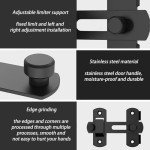 180 Degree Flip Barn Door Lock, Safety Door Bolt Latch Lock, Strong Anti Rust Garden Gate Lock, Security Lock Latch with Screws for Internal Door Shed Bathroom Toilet Shed (Black-1PC)