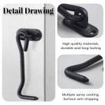 Cabin Hook and Eye Latch, 2PCS Black Gate Latch, Sliding Barn Door Latch Lock, Door Catch Hook for Cabinet Window Shed Garden Fence.