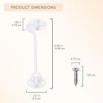 ECO-FUSED 5-inch Heavy Duty Hook and Eye Latch - 1x Barn Door Lock (White), 4X Mounting Screws - Powder Coated Stainless Steel Hooks for Door, Windows, Sheds, Fences, Gates, Closets, Cabinets